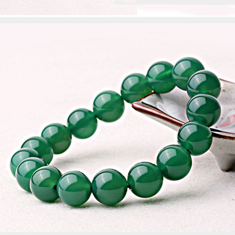 Bracelet de soutien en agate verte de 8 mm pour le succès et la motivation