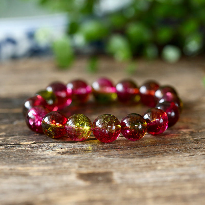 Bracelet spirituel en tourmaline de 8 mm pour l'amour et la sagesse