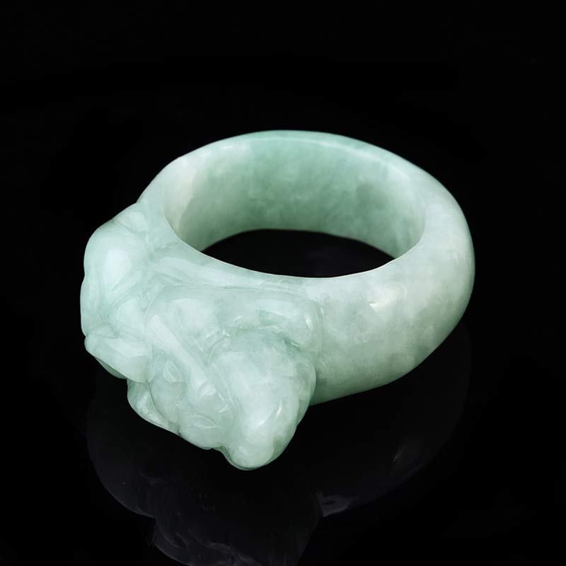 Bague porte-bonheur PiXiu en jade Fengshui pour la prospérité