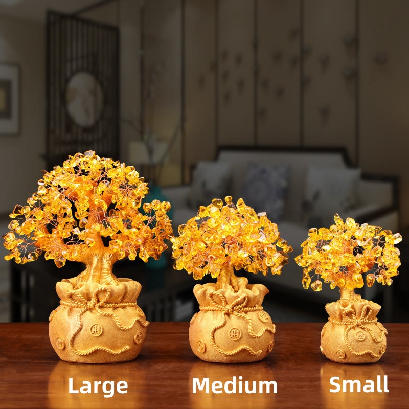 Natural Citrine Money Tree Feng Shui Decor for Prosperity