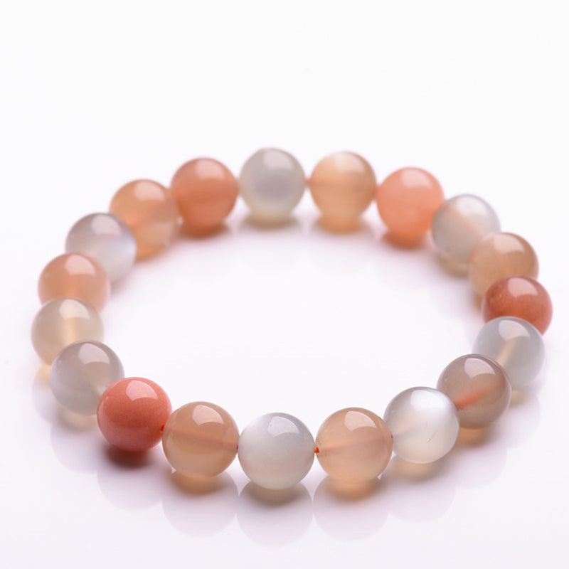 Bracelet de richesse en pierre de lune de 8 mm pour une énergie positive