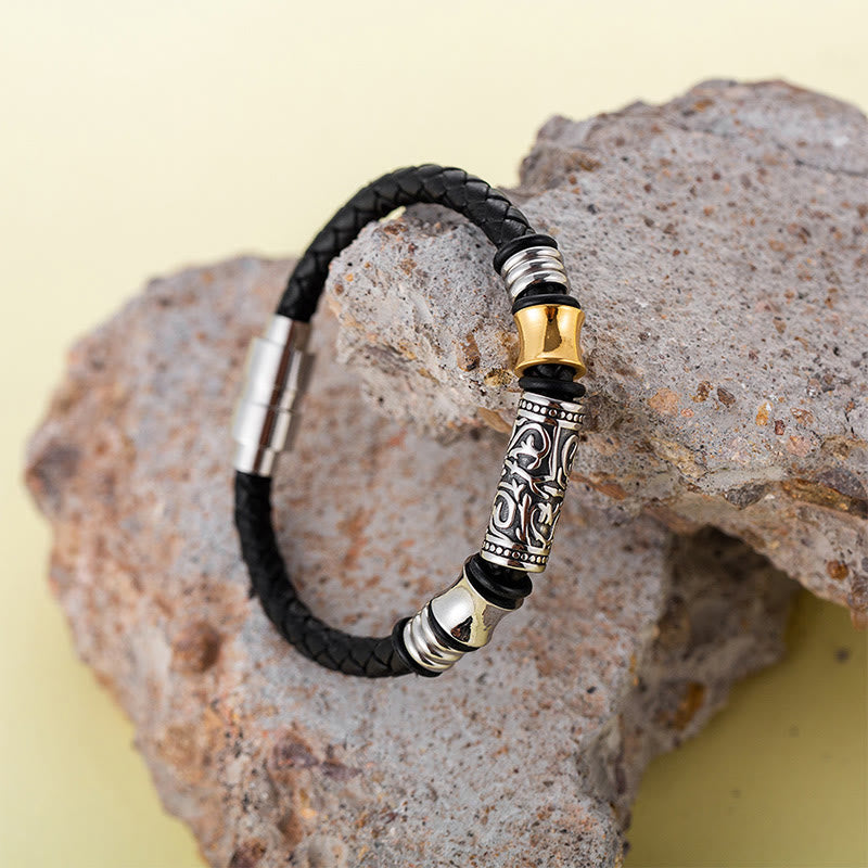 Bracelet en cuir à fleurs de la dynastie Tang pour la chance et la protection