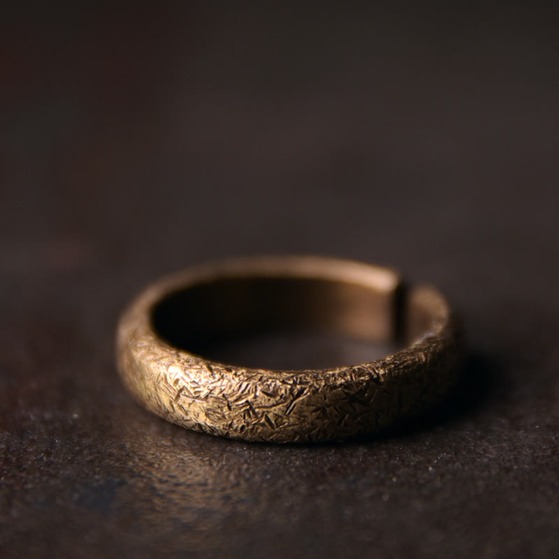 Bague de couple porte-bonheur réglable vintage tibétaine en cuivre