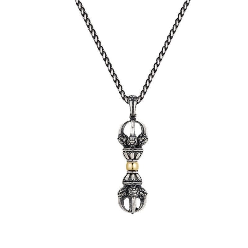 Collier pendentif tibétain en cuivre Dorje Vajra Wealth