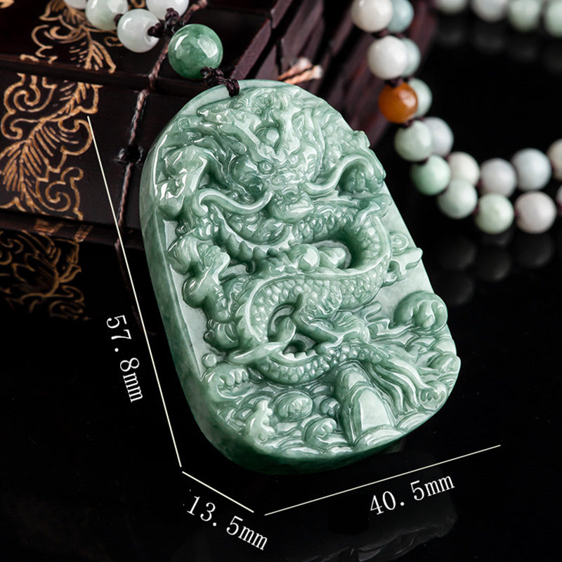 Collier de prospérité en jade fait main, perles de 6 mm
