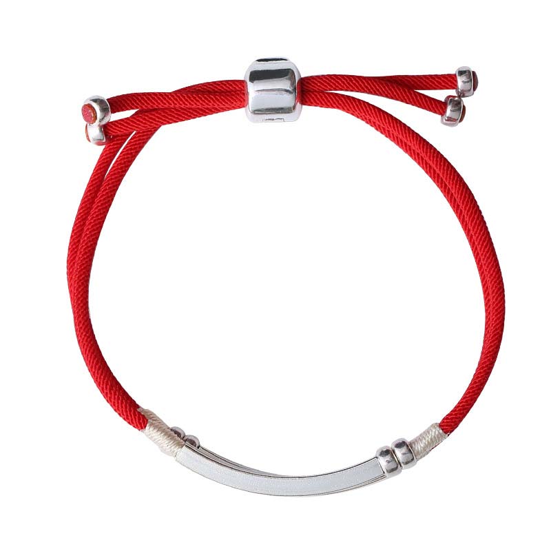 Bracelet tressé en argent sterling avec cordon rouge pour la chance et la protection