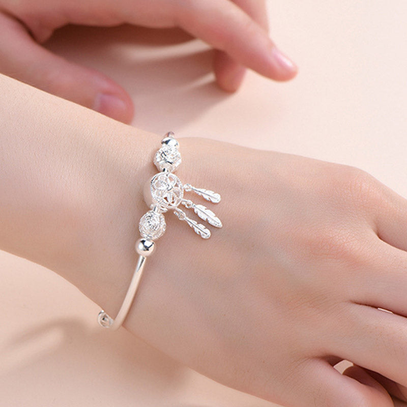 Bracelet à breloques attrape-rêves en cuivre blanc pour la chance et la guérison