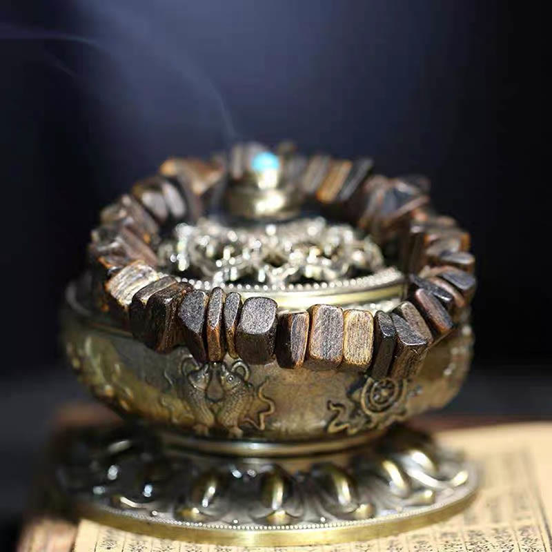 Agarwood Strength Bracelet with 12mm Square Beads | Healing Sounds