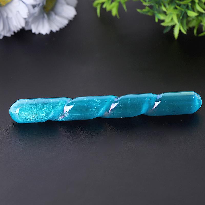 Baguette de cristal de sélénite Aura de 6 pouces pour la clarté et la paix