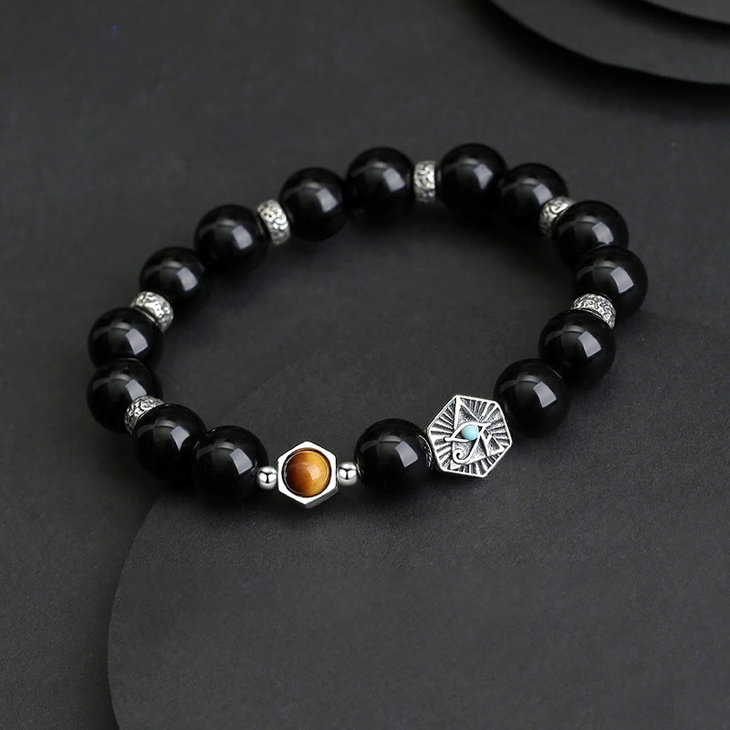 8mm Black Obsidian Tiger Eye Purification Bracelet