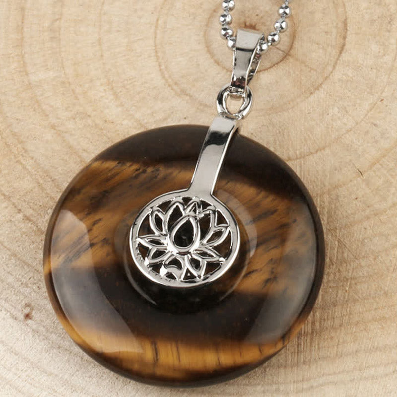 Collier de guérison en cristal d'améthyste rose lotus