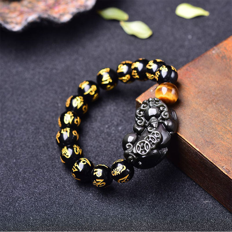 10mm Obsidian Pixiu Wealth Bracelet for Prosperity