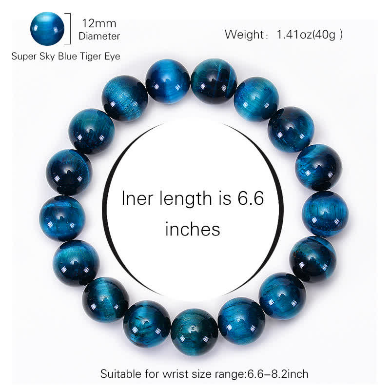 Bracelet de protection en œil de tigre bleu