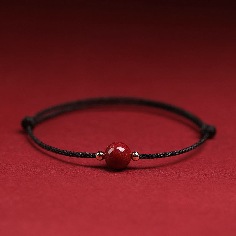 Bracelet et bracelet de cheville en cinabre avec cordon porte-bonheur