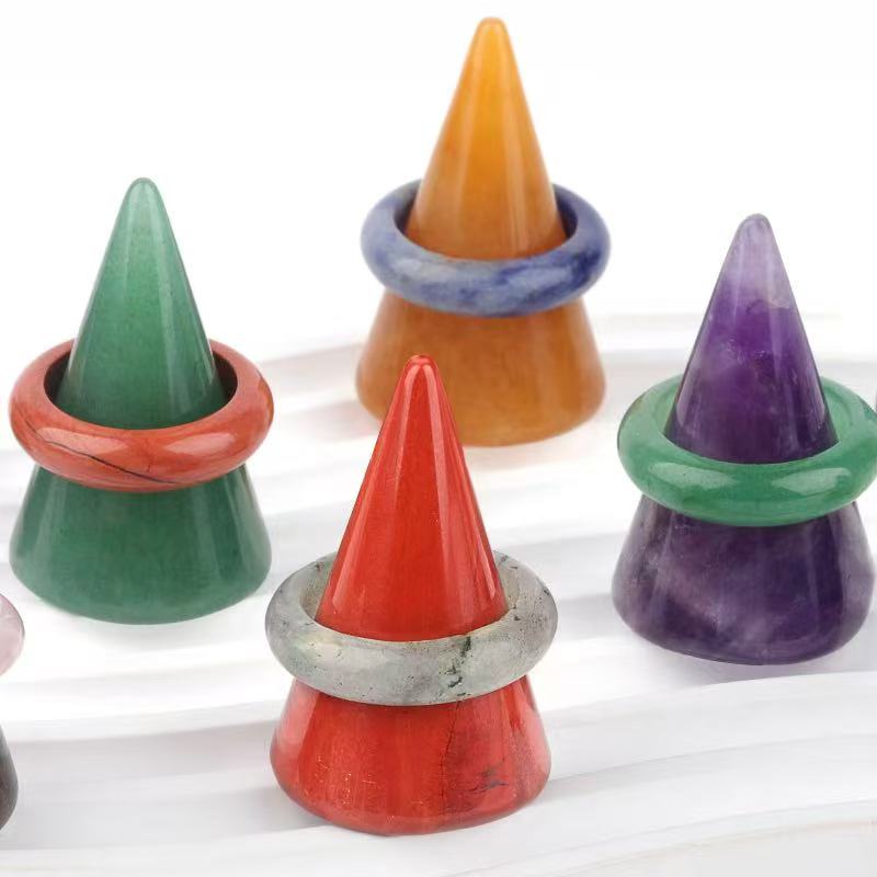 Support de bague en cristal de 4 cm pour énergie de guérison et décoration