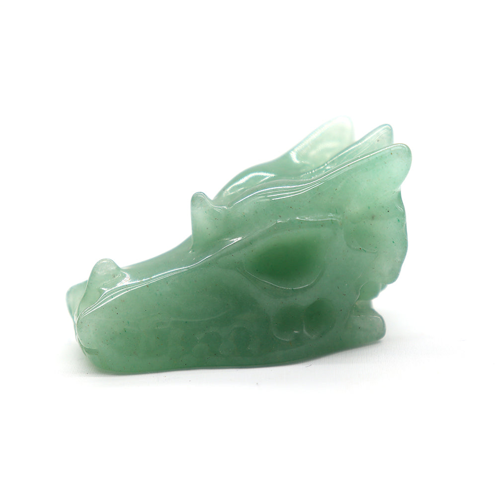Statue de crâne de dragon en cristal sculpté à la main de 4 cm