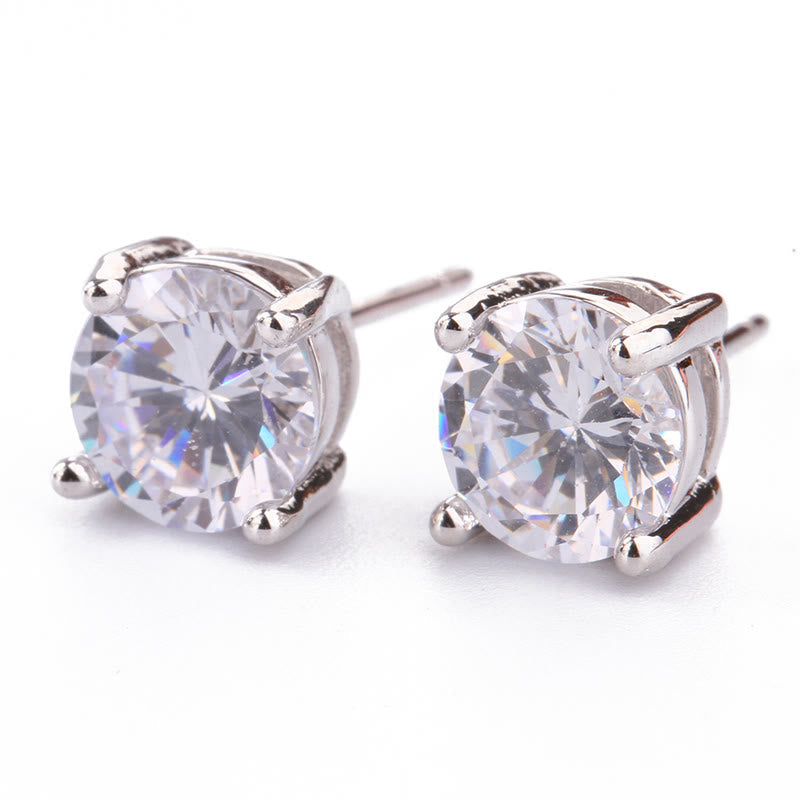 Boucles d'oreilles unisexes Love en améthyste naturelle avec diverses pierres précieuses 7 mm