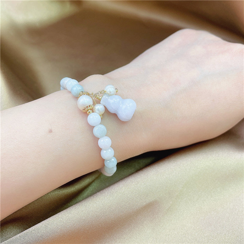 Bracelet à breloques de protection et de bénédiction en calebasse de jade