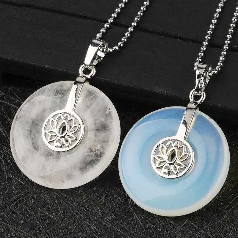 Collier de guérison en cristal d'améthyste rose lotus
