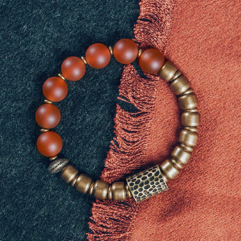 Bracelet de confiance en agate rouge de 10 mm pour la fortune