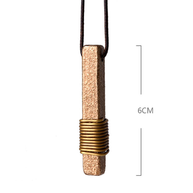 Collier de richesse texturé vintage en cuivre pour la chance spirituelle