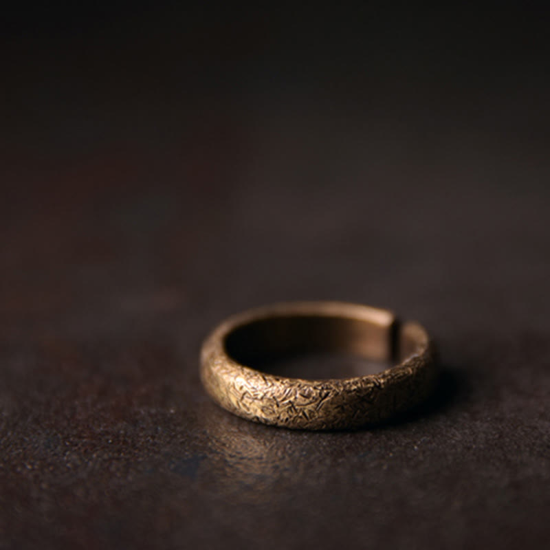 Bague de couple porte-bonheur réglable vintage tibétaine en cuivre