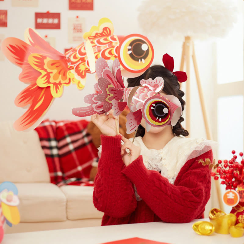 Lanterne en papier poisson koï porte-bonheur DIY | Décoration de la mi-automne