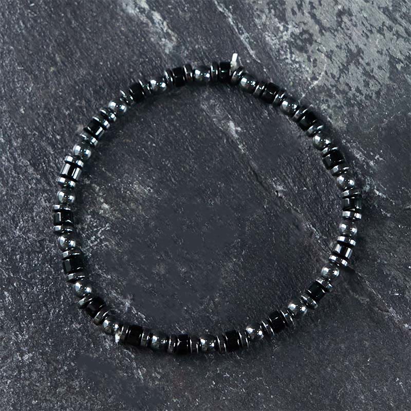 Bracelet spirituel en hématite de 4 mm pour l'ancrage et la concentration