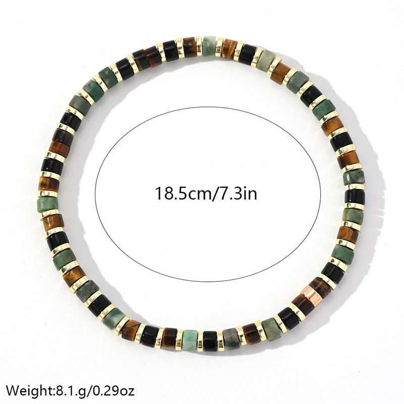 Bracelet de soutien unisexe en hématite œil de tigre de 4 mm
