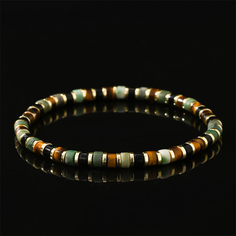 Bracelet de soutien unisexe en hématite œil de tigre de 4 mm