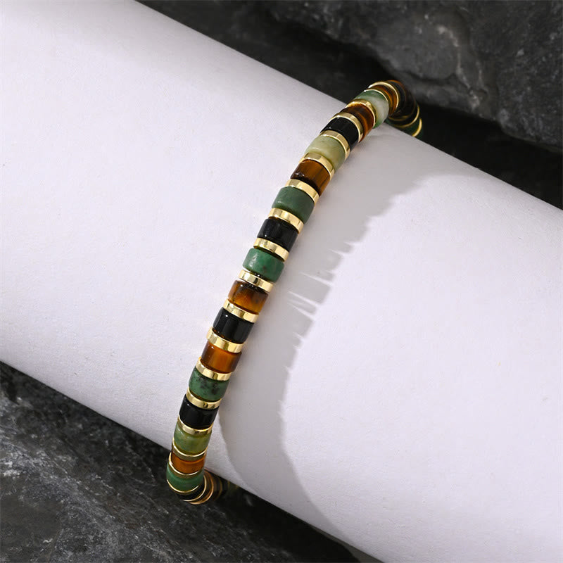 Bracelet de soutien unisexe en hématite œil de tigre de 4 mm