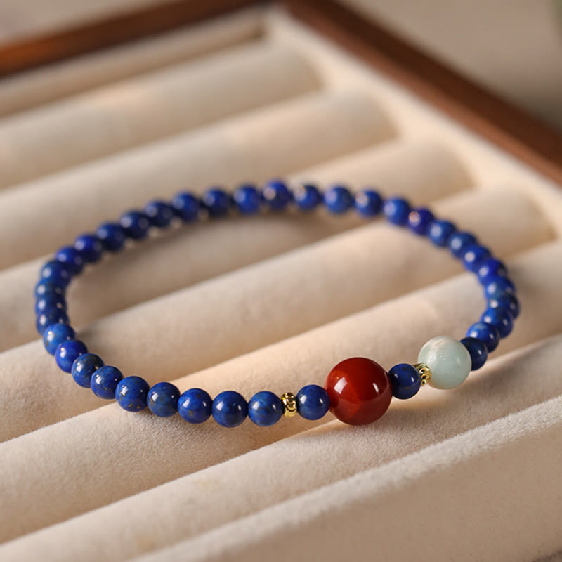 Bracelet Lazurite 4 mm pour la méditation et la sérénité