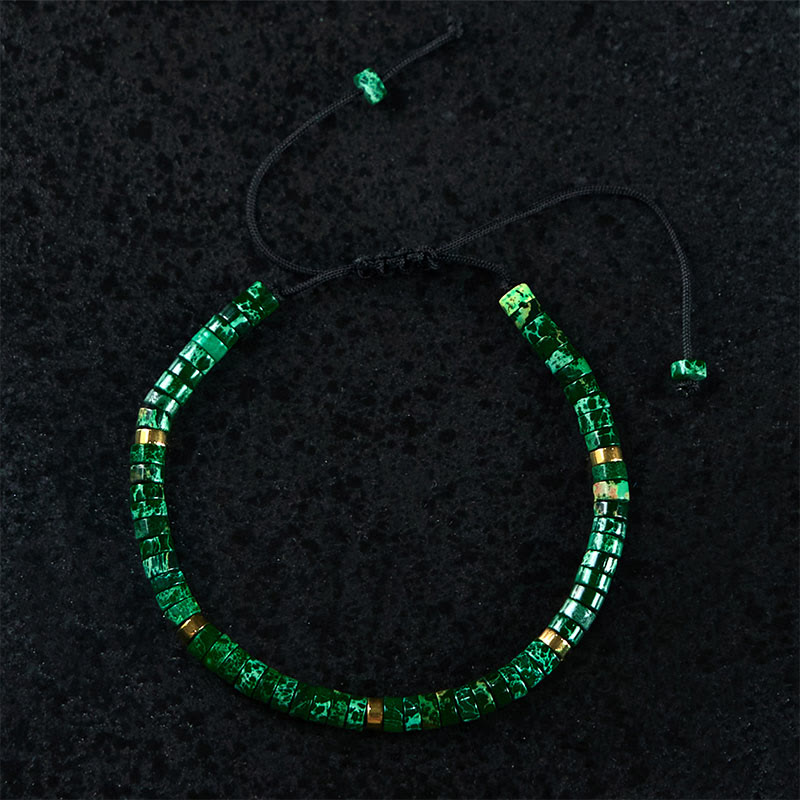 Bracelet anti-anxiété en malachite de 4 mm pour l'équilibre émotionnel