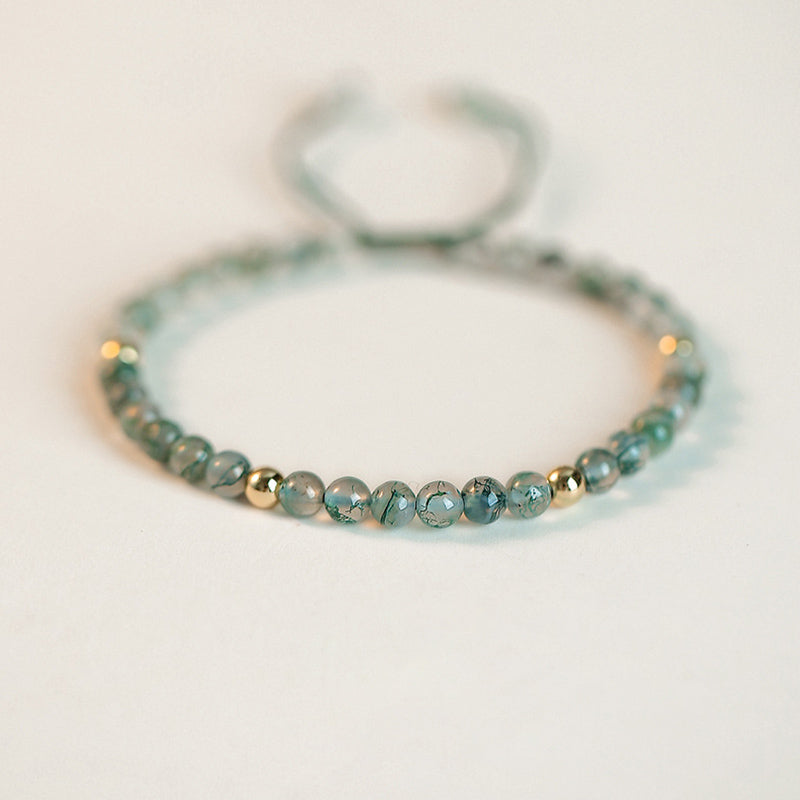 Bracelet de méditation Lucky Balance en agate mousse de 4 mm