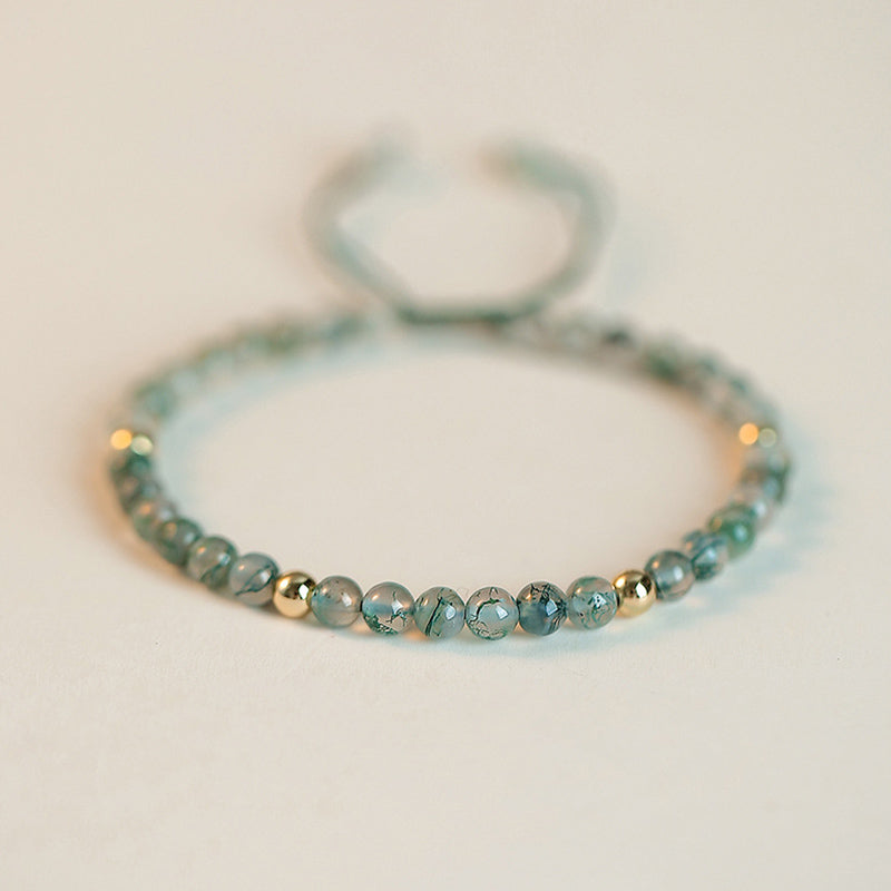 Bracelet de méditation Lucky Balance en agate mousse de 4 mm