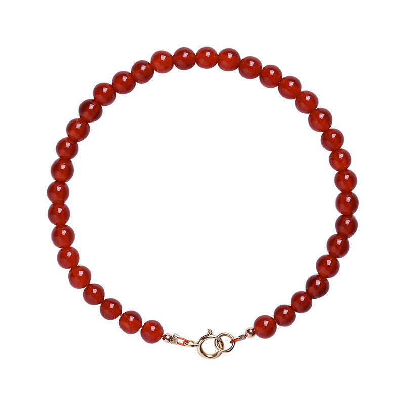Bracelet Calme en Agate Rouge 4 mm pour l'Équilibre Émotionnel