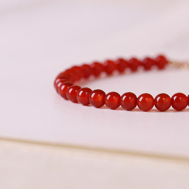 Bracelet Calme en Agate Rouge 4 mm pour l'Équilibre Émotionnel