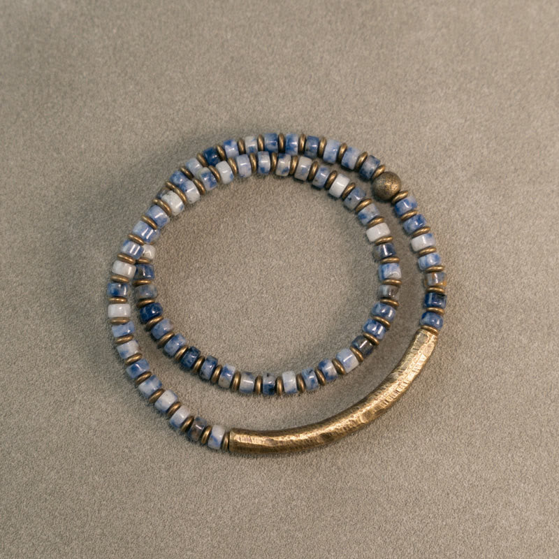 Bracelet Harmonie Sagesse en Jaspe Photo Sodalite 4 mm