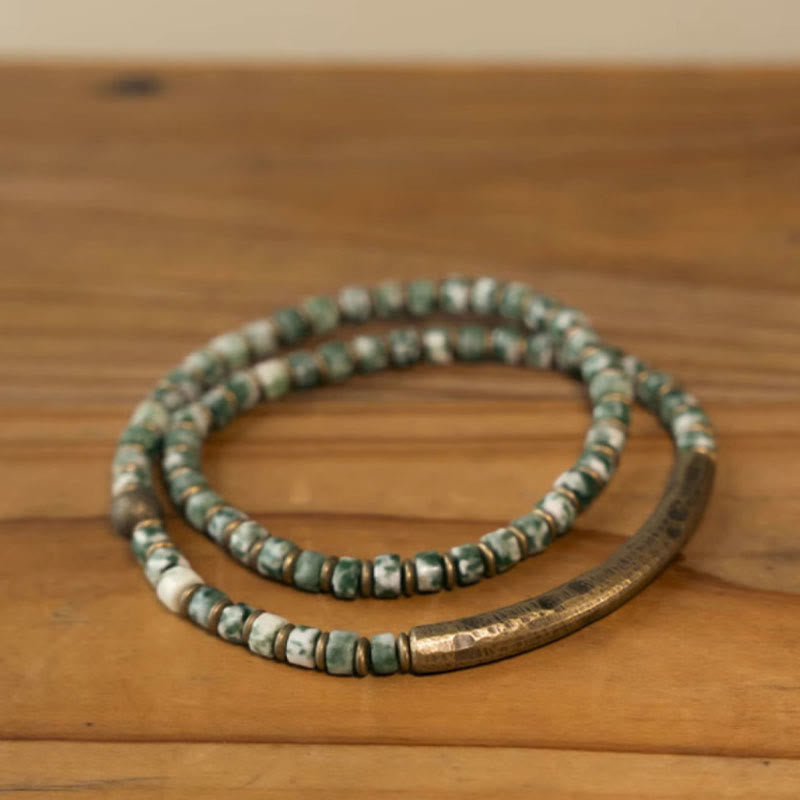 Bracelet Harmonie Sagesse en Jaspe Photo Sodalite 4 mm