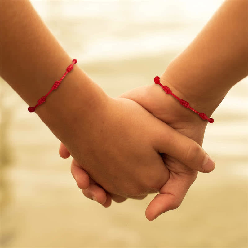 Lot de 4 bracelets de protection contre le mauvais œil en fil rouge