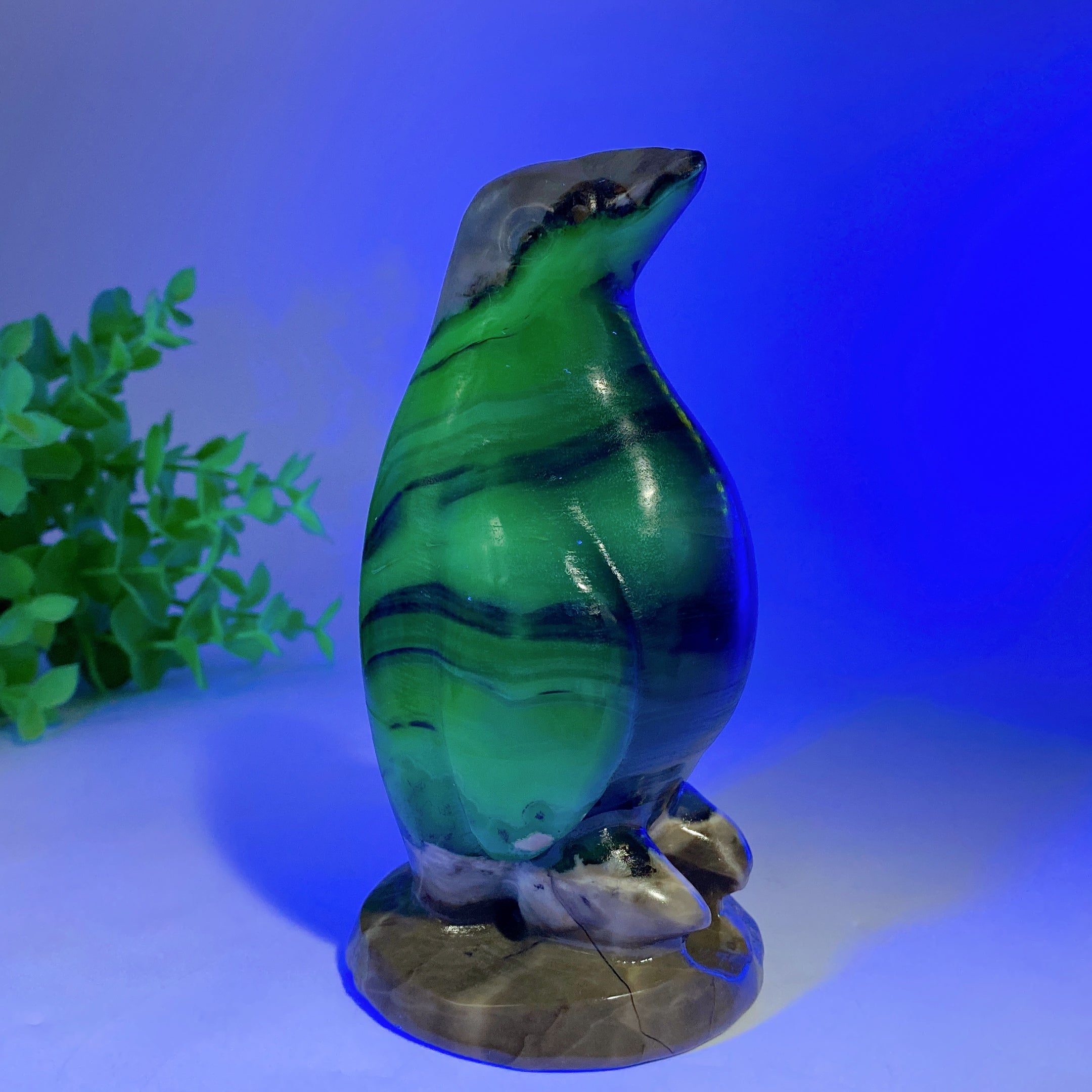 5.0" Volcanic Agate Penguin Figurine for Healing & Decor
