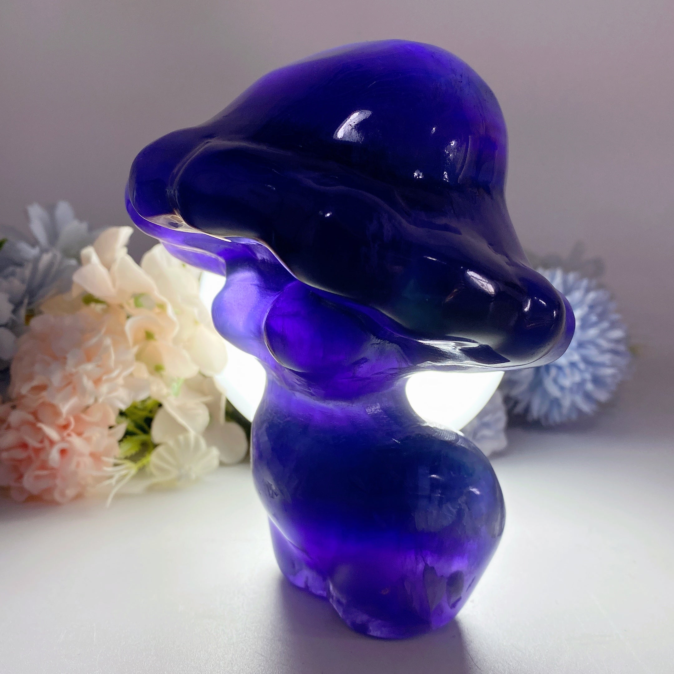 5.3 inch Fluorite Mushroom Crystal Carving for Healing