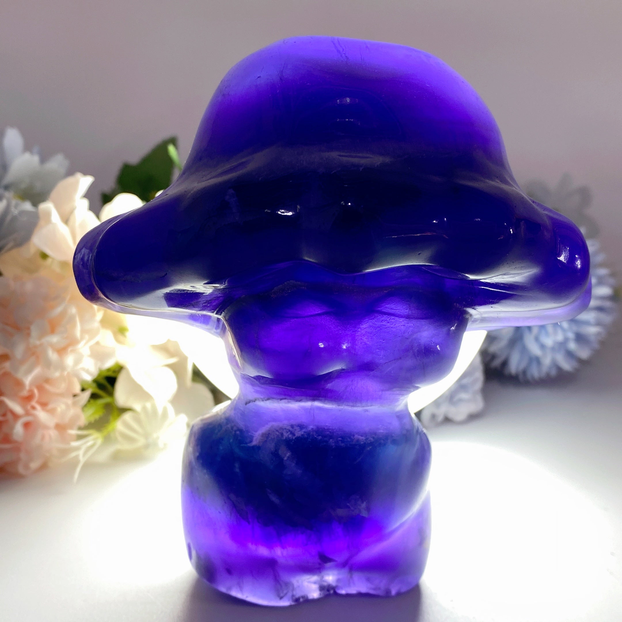 5.3 inch Fluorite Mushroom Crystal Carving for Healing