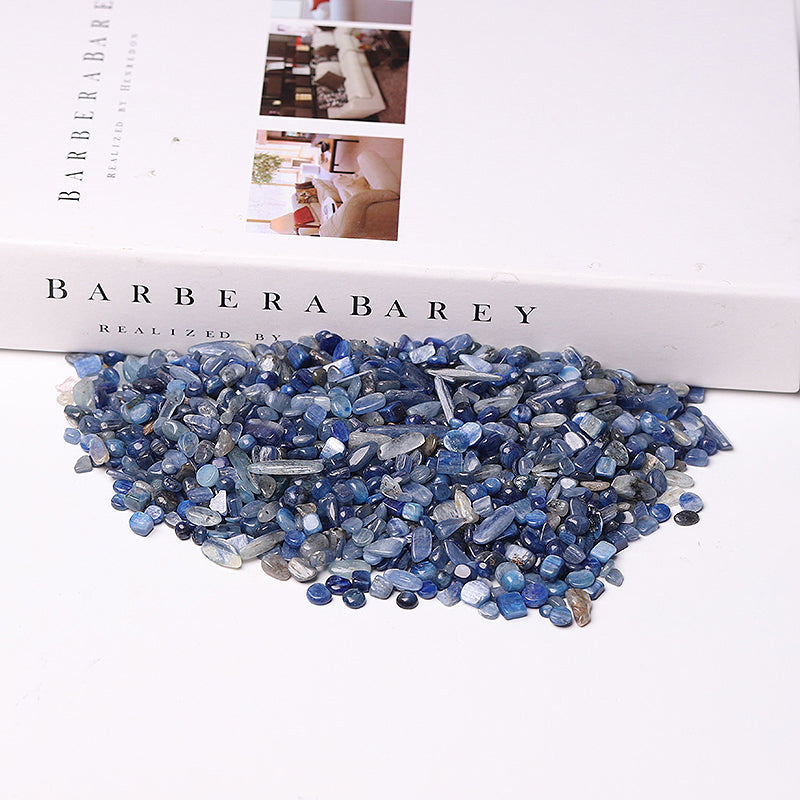 Pierres roulées en cyanite bleue naturelle de 5 à 7 mm