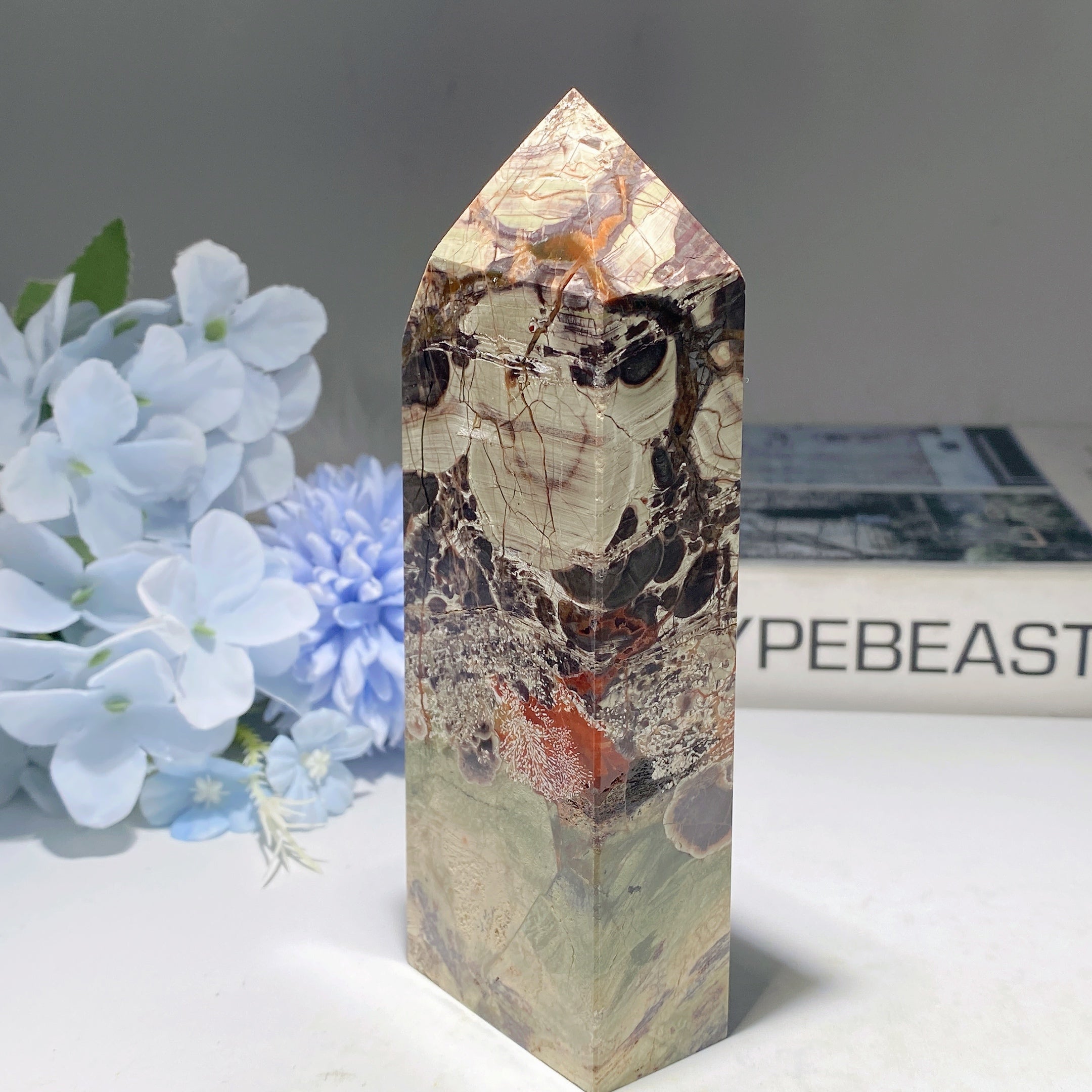 5-8 Inch Money Agate Crystal Tower for Healing & Energy