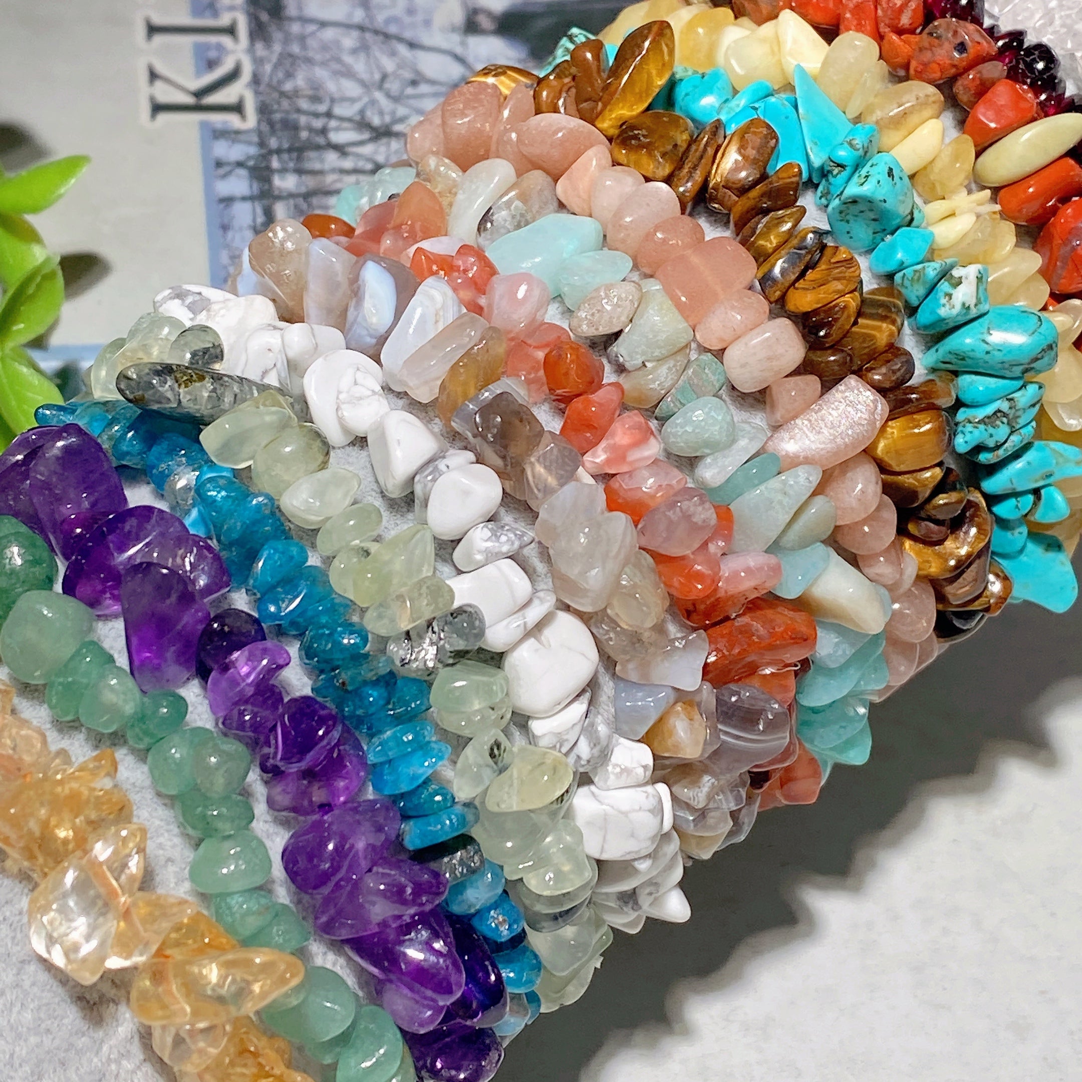 5-9mm Mixed Crystal Chips Spiritual Bracelet for Healing