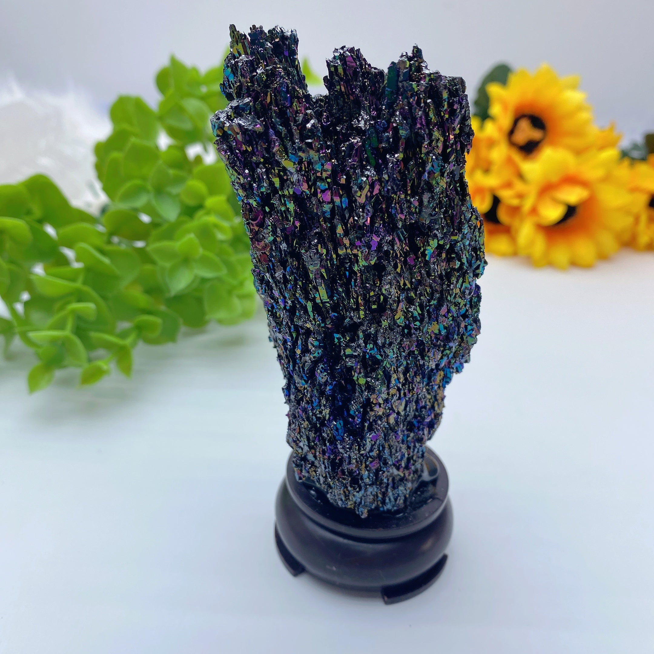 Cristal de forme libre en carbure de silicium irisé de 5 pouces