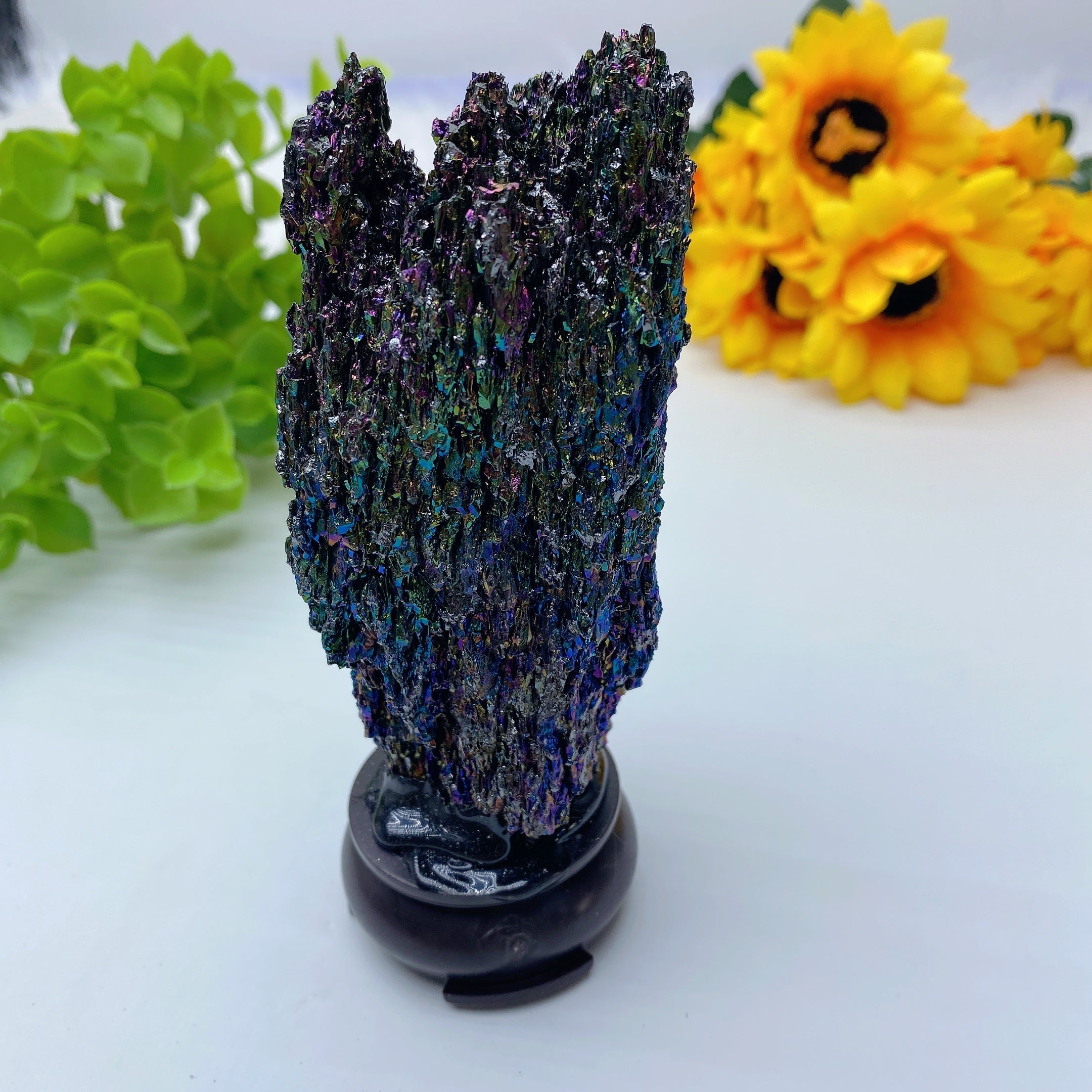 Cristal de forme libre en carbure de silicium irisé de 5 pouces