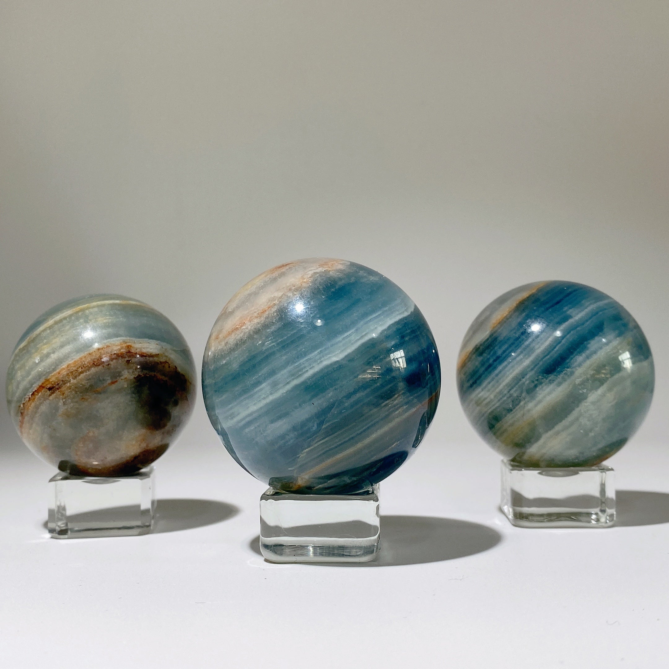50mm Blue Onyx Crystal Sphere for Healing and Energy