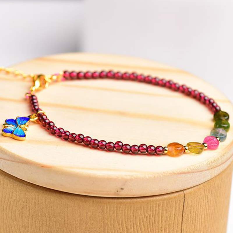 Bracelet de cheville de protection en tourmaline grenat pour l'équilibre